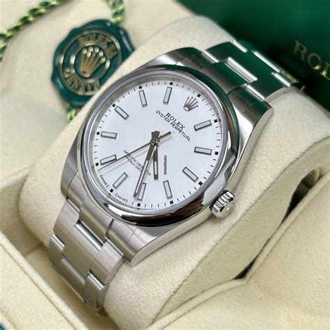 rolex oyster perpetual 39 white for sale uk